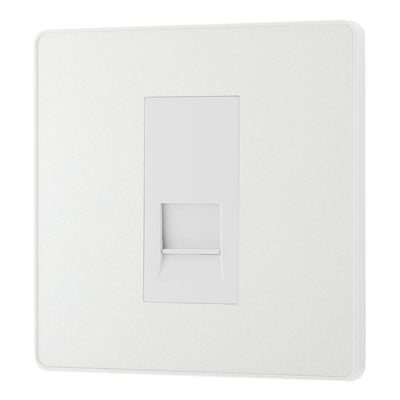 BG Evolve Pearlescent White 1 Gang Master Telephone Socket PCDCLBTM1W with 35mm Steel Back Box