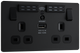 BG Evolve PCDMB22UWRB Matt Black 2 Gang 13A WiFI Socket-Black Insert