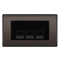 BG Nexus Black Nickel 3 Gang RJ11 Telephone Socket Euro Module - Black Insert