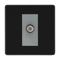 BG Screwless Matt Black Satellite Socket FFB64G