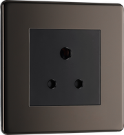 BG FBN29B Screwless Flatplate 1G Unswitched Socket Roundpin 5 Amp (Black Nickel) by British General (BG-FBN29B-Shopify-SA_1)