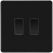 BG Screwless Matt Black 2G Grid Switch Kit – 20A 2-Way & Retractive Press Module