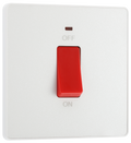 BG PCDCL74W Pearlescent White Evolve 45A 2 Pole LED Switch - White Insert