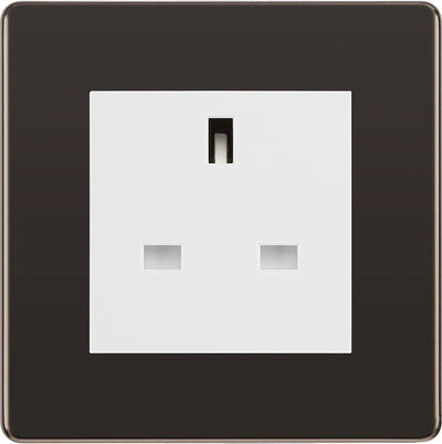 BG Nexus Screwless Black Nickel 13A Unswitched Socket FBNUSSW by British General (BG-FBNUSSW)