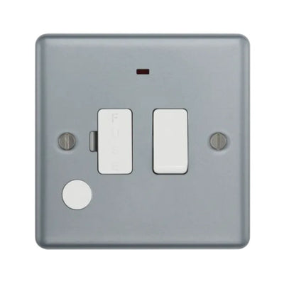 BG MC551F Metal Clad | 13A 2 Pole Flex Outlet Neon Switched Fused Connection Unit by British General (BG-MC551F)