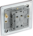  FBN13 Side - This Screwless Flat plate black nickel finish 20A 16AX intermediate light switch from British General should be used as the middle switch when you need to operate one light from 3 different locations such as either end of a hallway and at the top of the stairs.