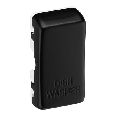 BG RRDWFB Matt Black 20 Amp Double Pole Appliance Grid Switch Labelled Dish Washer