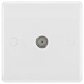 BG 862 Moulded Round Edge | White | 1 Gang Isolated Co-Axial TV Socket Outlet
