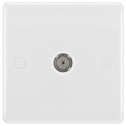 BG 862 Moulded Round Edge | White | 1 Gang Isolated Co-Axial TV Socket Outlet by British General (BG-862)