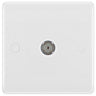 BG 862 Moulded Round Edge | White | 1 Gang Isolated Co-Axial TV Socket Outlet by British General (BG-862)