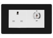 BG Screwless Matt Black 13A Double Pole Key Controlled Socket – White Inserts by British General (BG-FFBKYSWSW)