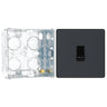 BG Evolve Matt Grey 10AX 1 Way Press Switch PCDMG14B with 35mm Steel Back Box