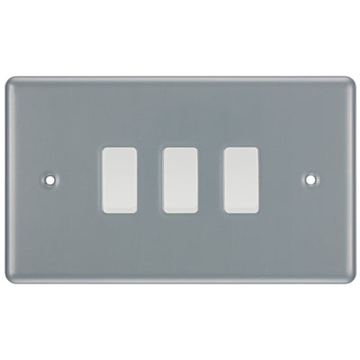 BG Metal Clad 3 Gang Switch 1x Intermediate 2x 2 Way Custom Grid Light Switch