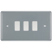 BG Metal Clad 3 Gang Switch 1x Intermediate 2x 2 Way Custom Grid Light Switch