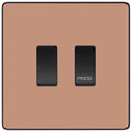 BG Evolve Polished Copper 2G Grid Switch – 20A 2-Way & Retractive Press Module