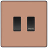BG Evolve Polished Copper 2G Grid Switch – 20A 2-Way & Retractive Press Module by British General (BG-Evolve-CP-2G-1x2Way-1xPress)
