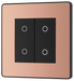  PCDCPTDS2B Front - This Evolve Polished Copper double secondary trailing edge touch dimmer allows you to control your light levels and set the mood.