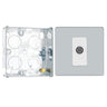 BG Screwless Polished Chrome 1 Gang Satellite Socket FPC64 with 25mm Steel Back Box
