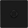 BG Flatplate Screwless Matt Black Trailing Edge Single Dimmer Switch LED FFB81
