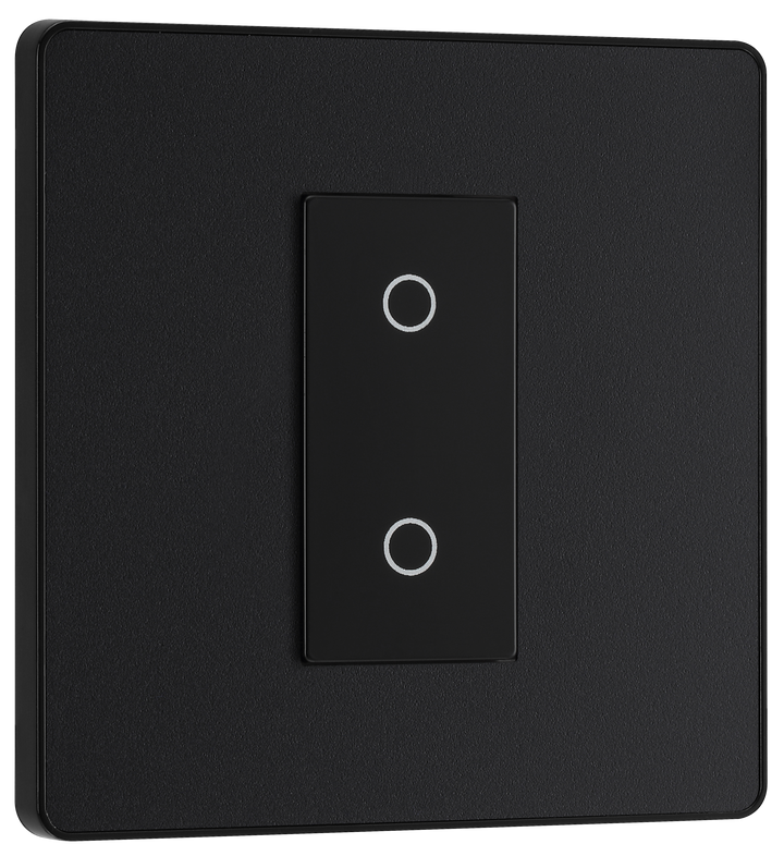 PCDMBTDS1B Front - This Evolve Matt Black single secondary trailing edge touch dimmer allows you to control your light levels and set the mood.