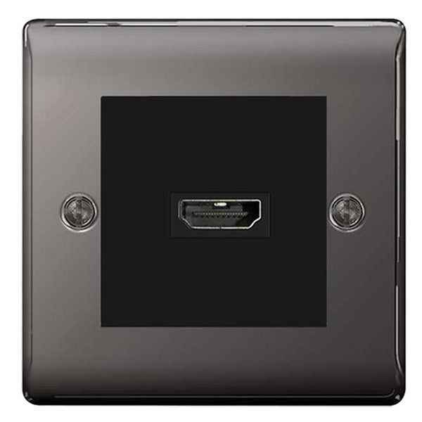 BG Nexus Black Nickel HDMI Socket Black insert