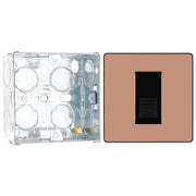 BG Evolve Polished Copper 1 Gang Secondary Telephone Outlet PCDCPBTS1B with 35mm Steel Back Box