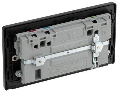 BG PCDDB22UWRB Matt Blue Evolve 2 Gang 13A 1x USB-A 2.1A Wi-FI Extender Switched Socket Outlet - Black Insert