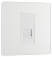 BG PCDCLBTM1W Pearlescent White Evolve 1 Gang Master Telephone Outlet - White Insert by British General (BG-PCDCLBTM1W-Shopify-SA_1)