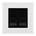 BG White Moulded Double IDC Secondary Telephone Socket - Black Insert