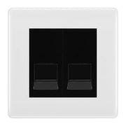 BG White Moulded Double IDC Secondary Telephone Socket - Black Insert by British General (BG-NWMBTS2B)