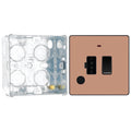 BG Evolve Polished Copper 13A Switched Spur with Neon and Flex Outlet PCDCP52B with 35mm Steel Back Box