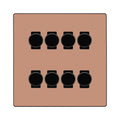 BG Evolve Polished Copper 8 Gang Trailing Edge LED Dimmer Light Switch 2 Way Custom Switch