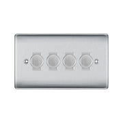 BG Nexus Metal Brushed Steel 4G Dimmer Switch by British General (BG-NEXUS-BS-4G-CUSTOM-DIMMER)