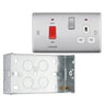 BG Nexus Brushed Steel 45A Switched Socket and Cooker Control Unit NBS70W with 35mm Steel Back Box