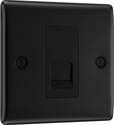 BG NFBBTM1 Nexus Metal Matt Black 1 Gang Master Telephone Socket