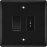 BG Nexus Matt Black 2 Gang 20 Amp Key Switch with 20 Amp Double Pole Switch by British General (BG-NFB2G1KS1DP)