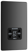 BG PCDBC20B Black Chrome Evolve 115-240V Dual Voltage Shaver Socket - Black Insert by British General (BG-PCDBC20B-Shopify-SA_1)