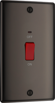 BG NBN72 Nexus Metal Black Nickel Large Plate 45A 2 Pole Neon Cooker Switch by British General (BG-NBN72-Shopify-SA_1)
