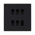 BG Evolve Matt Black 5 Gang Intermediate Custom Grid Light Switch with Back Box Included