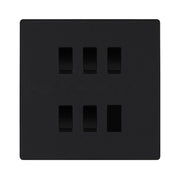 BG Evolve Matt Black 5 Gang Intermediate Custom Grid Light Switch with Back Box Included by British General (BG-Evolve-MB-5G-CUSTOM-5x INT SWITCH)