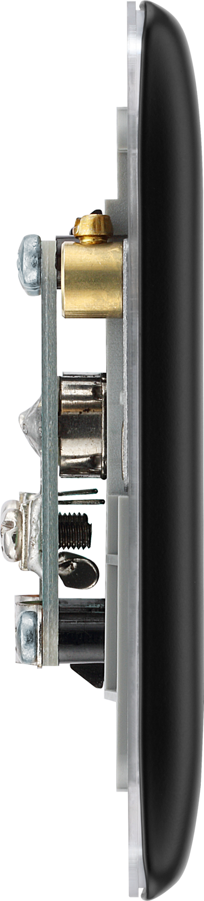BG NFB66 Nexus Metal Diplex TV/FM Socket - Black Insert -Matt Black