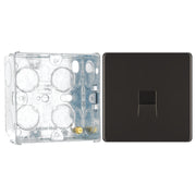 BG Screwless Black Nickel Single Secondary Telephone Socket FBNBTS1 with 35mm Steel Back Box