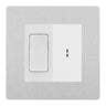 BG Evolve Brushed Steel 2 Way Single Pole Key Switch with 2 Way Single Pole Switch, Key Included - White Insert