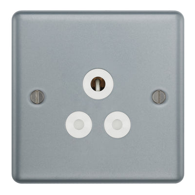BG MC529 Metal Clad | 1 Gang 5A Unswitched Round Pin Socket by British General (BG-MC529)