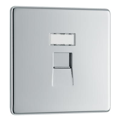 FPCRJ451 Front - This RJ45 ethernet socket from British General uses an IDC terminal connection and is ideal for home and office providing a networking outlet with ID window for identification.