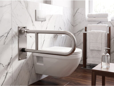 Bremmer Rina Swing Up Grab Bar in Brushed Steel