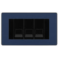 BG Evolve Matt Blue 3 Gang RJ11 Telephone Socket Euro Module - Black Insert