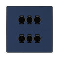 BG Evolve Matt Blue 6 Gang Trailing Edge LED Dimmer Light Switch 2 Way Custom Switch