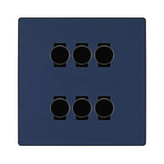 BG Evolve Matt Blue 6 Gang Trailing Edge LED Dimmer Light Switch 2 Way Custom Switch by British General (Evolve-DB-CUSTOM-6GANG-6xDIMMER-2WAY)