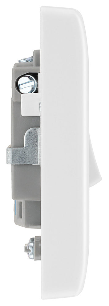 BG 851 Moulded Round Edge | White | 13A 2 Pole Flex Outlet Switched Fused Connection Unit by British General (BG-851)